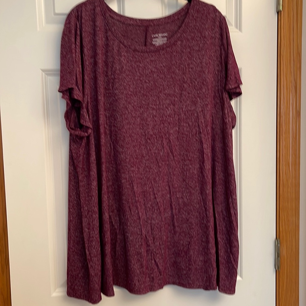 Burgundy heathered short sleeve swing tunic